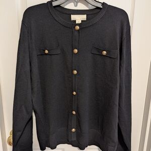 By Design Elegant Black Cardigan Sweater